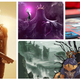 Clockwise from left: Terminator: Dark Fate, Return to Dark Tower, Villainous, and Explorers of the Wildemount.